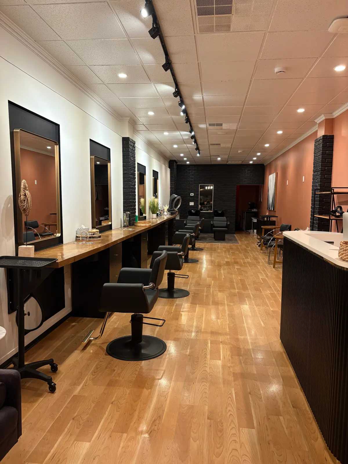 A long view down the styling stations at Ciao Bella